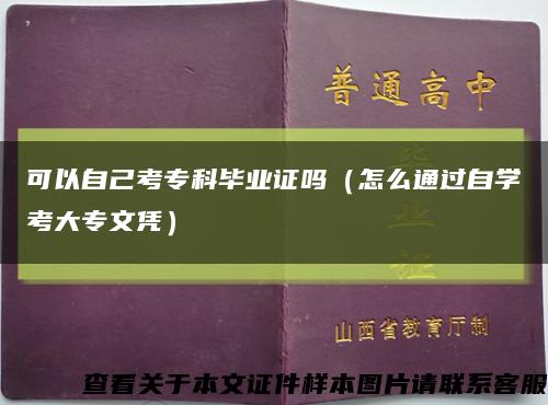 可以自己考?？飘厴I證嗎（怎么通過自學考大專文憑）縮略圖