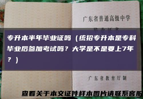 專升本半年畢業證嗎（統招專升本是?？飘厴I后參加考試嗎？大學是不是要上7年？）縮略圖
