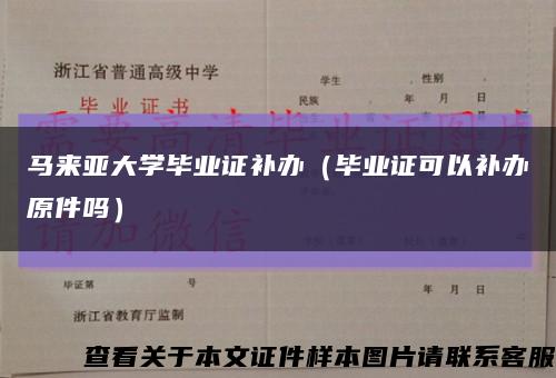馬來亞大學畢業證補辦（畢業證可以補辦原件嗎）縮略圖