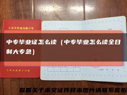 中專畢業證怎么讀（中專畢業怎么讀全日制大專急）縮略圖