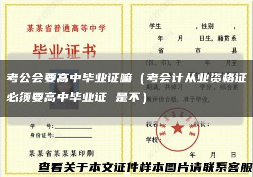 考公會要高中畢業證嘛（考會計從業資格證必須要高中畢業證 是不）縮略圖