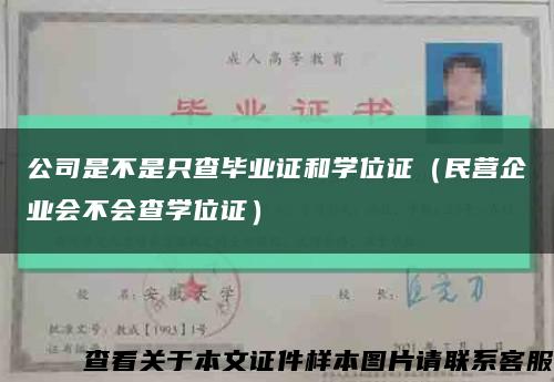公司是不是只查畢業證和學位證（民營企業會不會查學位證）縮略圖