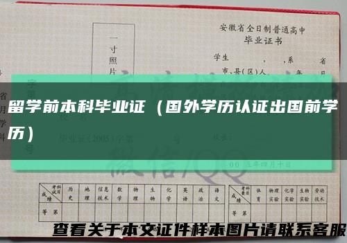 留學前本科畢業證（國外學歷認證出國前學歷）縮略圖