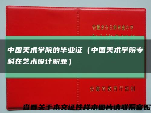 中國美術學院的畢業證（中國美術學院?？圃谒囆g設計職業）縮略圖