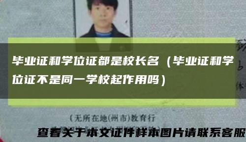 畢業證和學位證都是校長名（畢業證和學位證不是同一學校起作用嗎）縮略圖