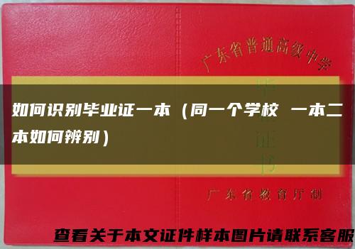 如何識別畢業證一本（同一個學校 一本二本如何辨別）縮略圖