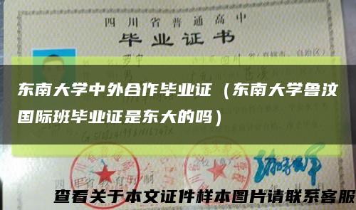 東南大學中外合作畢業證（東南大學魯汶國際班畢業證是東大的嗎）縮略圖