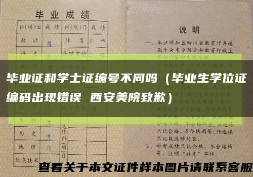 畢業證和學士證編號不同嗎（畢業生學位證編碼出現錯誤 西安美院致歉）縮略圖