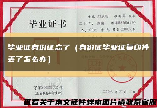 畢業證身份證忘了（身份證畢業證復印件丟了怎么辦）縮略圖