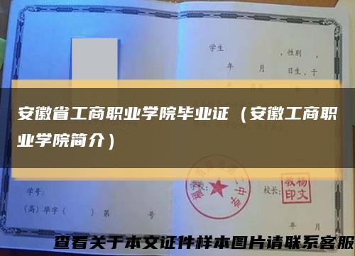 安徽省工商職業學院畢業證（安徽工商職業學院簡介）縮略圖