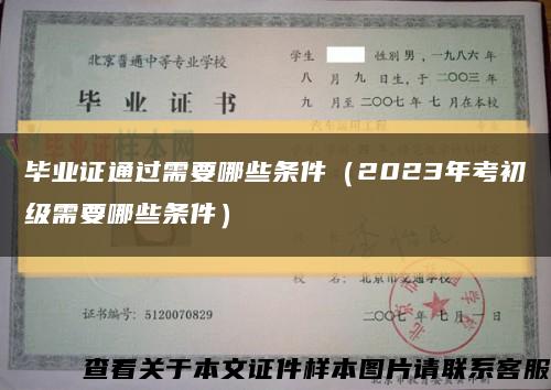 畢業證通過需要哪些條件（2023年考初級需要哪些條件）縮略圖