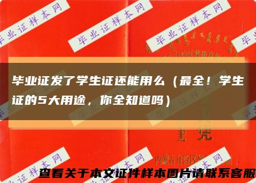 畢業證發了學生證還能用么（最全！學生證的5大用途，你全知道嗎）縮略圖