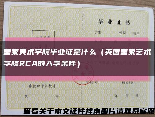 皇家美術學院畢業證是什么（英國皇家藝術學院RCA的入學條件）縮略圖