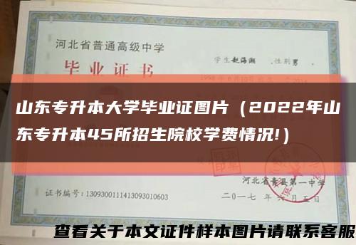 山東專升本大學畢業證圖片（2022年山東專升本45所招生院校學費情況!）縮略圖