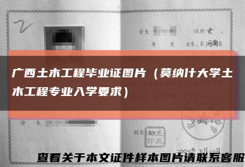 廣西土木工程畢業證圖片（莫納什大學土木工程專業入學要求）縮略圖