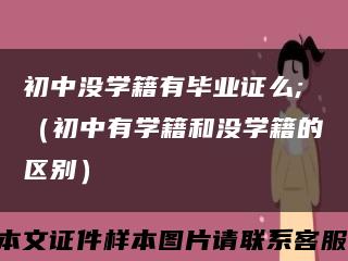 初中沒學籍有畢業證么;（初中有學籍和沒學籍的區別）縮略圖