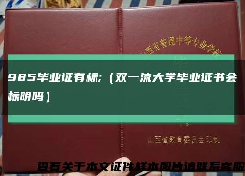 985畢業證有標;（雙一流大學畢業證書會標明嗎）縮略圖