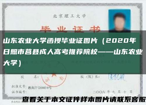 山東農業大學函授畢業證圖片（2020年日照市莒縣成人高考推薦院?！綎|農業大學）縮略圖
