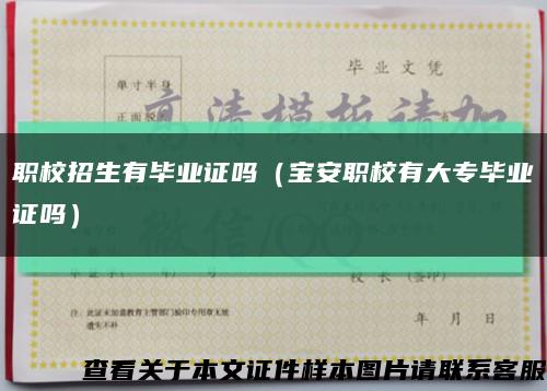 職校招生有畢業證嗎（寶安職校有大專畢業證嗎）縮略圖