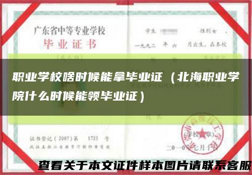 職業學校啥時候能拿畢業證（北海職業學院什么時候能領畢業證）縮略圖