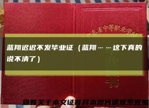 藍翔遲遲不發畢業證（藍翔……這下真的說不清了）縮略圖