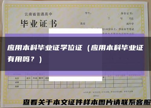應用本科畢業證學位證（應用本科畢業證有用嗎？）縮略圖