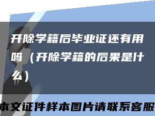 開除學籍后畢業證還有用嗎（開除學籍的后果是什么）縮略圖