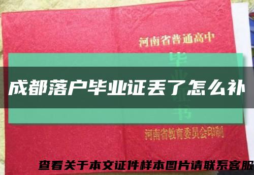 成都落戶畢業證丟了怎么補縮略圖