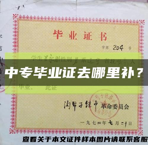 中專畢業證去哪里補？縮略圖