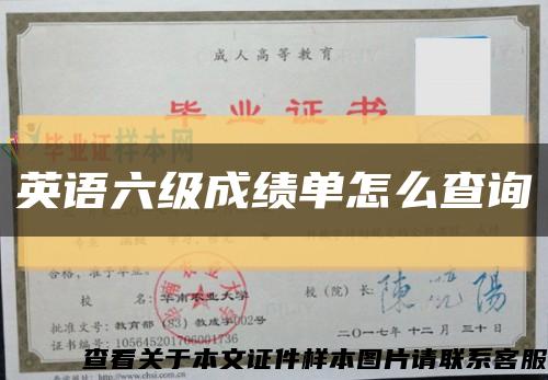 英語六級成績單怎么查詢縮略圖