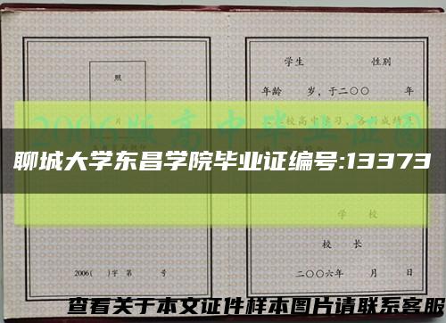 聊城大學東昌學院畢業證編號:13373縮略圖