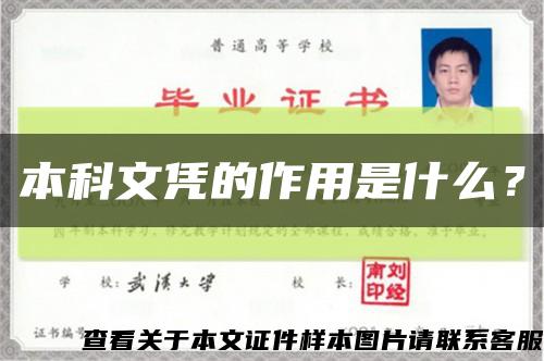本科文憑的作用是什么？縮略圖
