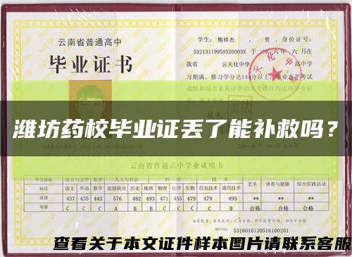 濰坊藥校畢業證丟了能補救嗎？縮略圖