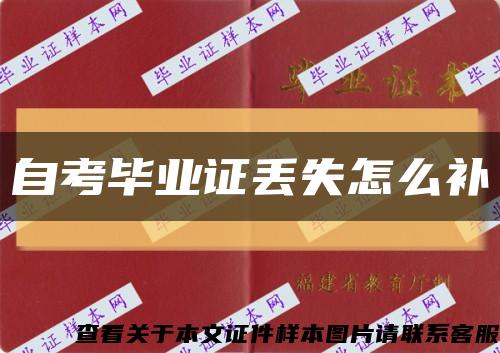 自考畢業證丟失怎么補縮略圖