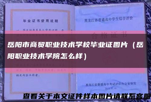 岳陽市商貿職業技術學校畢業證圖片（岳陽職業技術學院怎么樣）縮略圖
