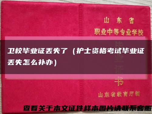 衛校畢業證丟失了（護士資格考試畢業證丟失怎么補辦）縮略圖