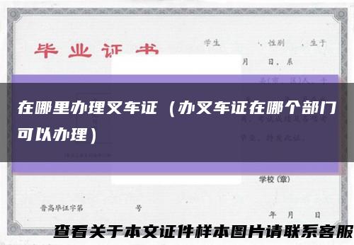 在哪里辦理叉車證（辦叉車證在哪個部門可以辦理）縮略圖