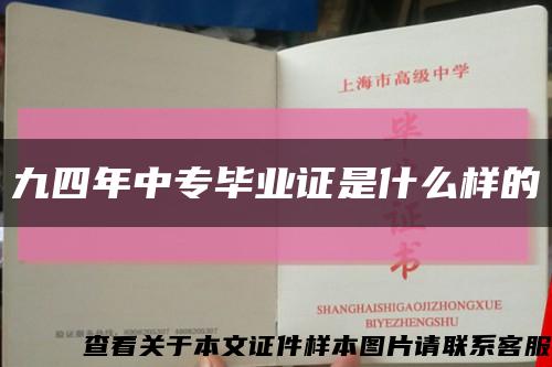九四年中專畢業證是什么樣的縮略圖