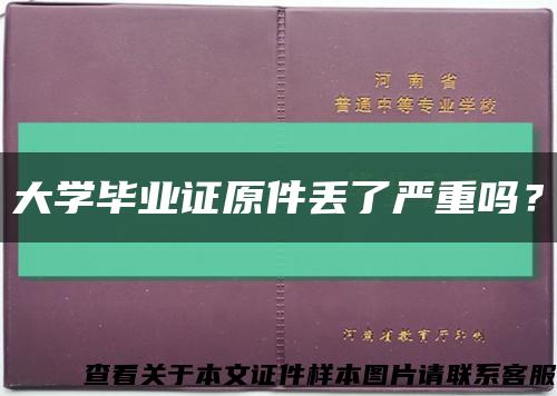 大學畢業證原件丟了嚴重嗎？縮略圖