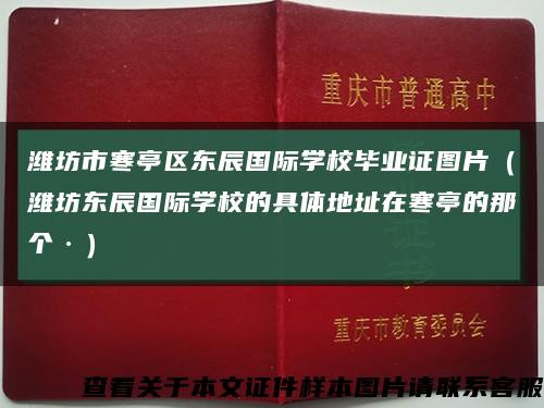 濰坊市寒亭區東辰國際學校畢業證圖片（濰坊東辰國際學校的具體地址在寒亭的那個·）縮略圖