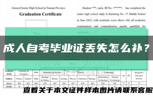 成人自考畢業證丟失怎么補？縮略圖