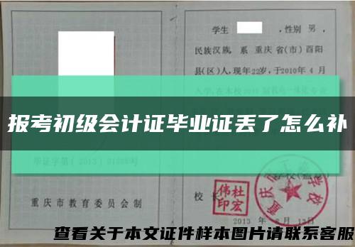 報考初級會計證畢業證丟了怎么補縮略圖