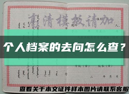 個人檔案的去向怎么查？縮略圖