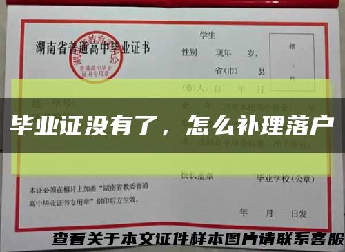 畢業證沒有了，怎么補理落戶縮略圖