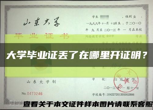 大學畢業證丟了在哪里開證明？縮略圖