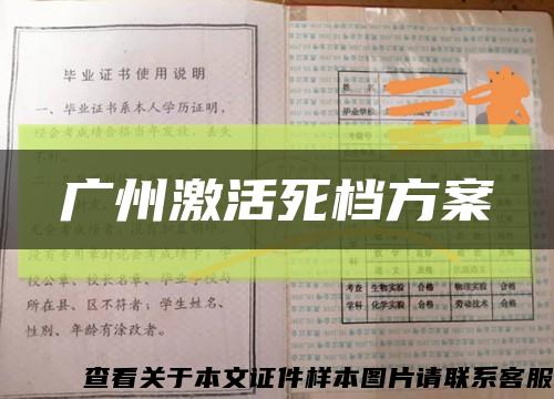廣州激活死檔方案縮略圖
