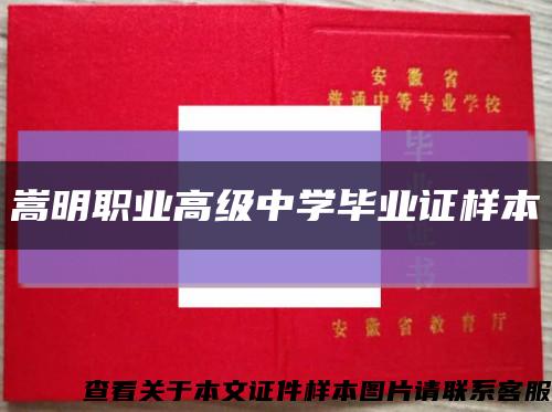 嵩明職業高級中學畢業證樣本縮略圖