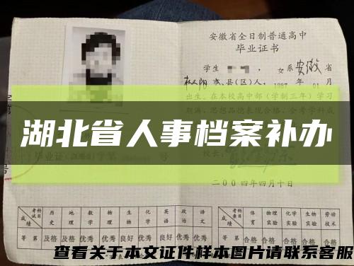 湖北省人事檔案補辦縮略圖