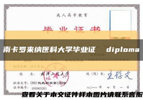 南卡羅來納醫科大學畢業證  diploma縮略圖