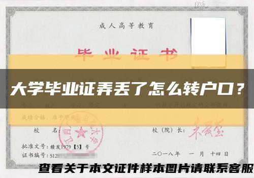 大學畢業證弄丟了怎么轉戶口？縮略圖